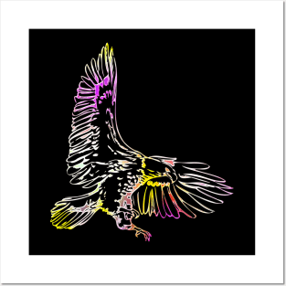 Eagle Bird Animal Wildlife Forest Nature Chrome Graphic Posters and Art